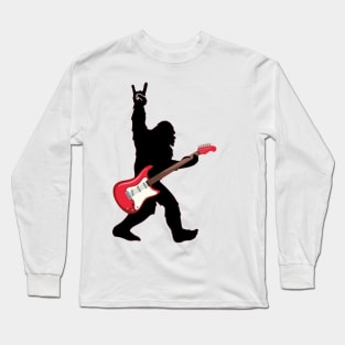 Rock On Bigfoot Sasquatch Loves Rock And Roll Sunglasses On T-Shirt Long Sleeve T-Shirt